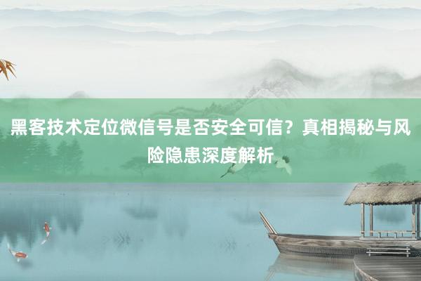 黑客技术定位微信号是否安全可信？真相揭秘与风险隐患深度解析
